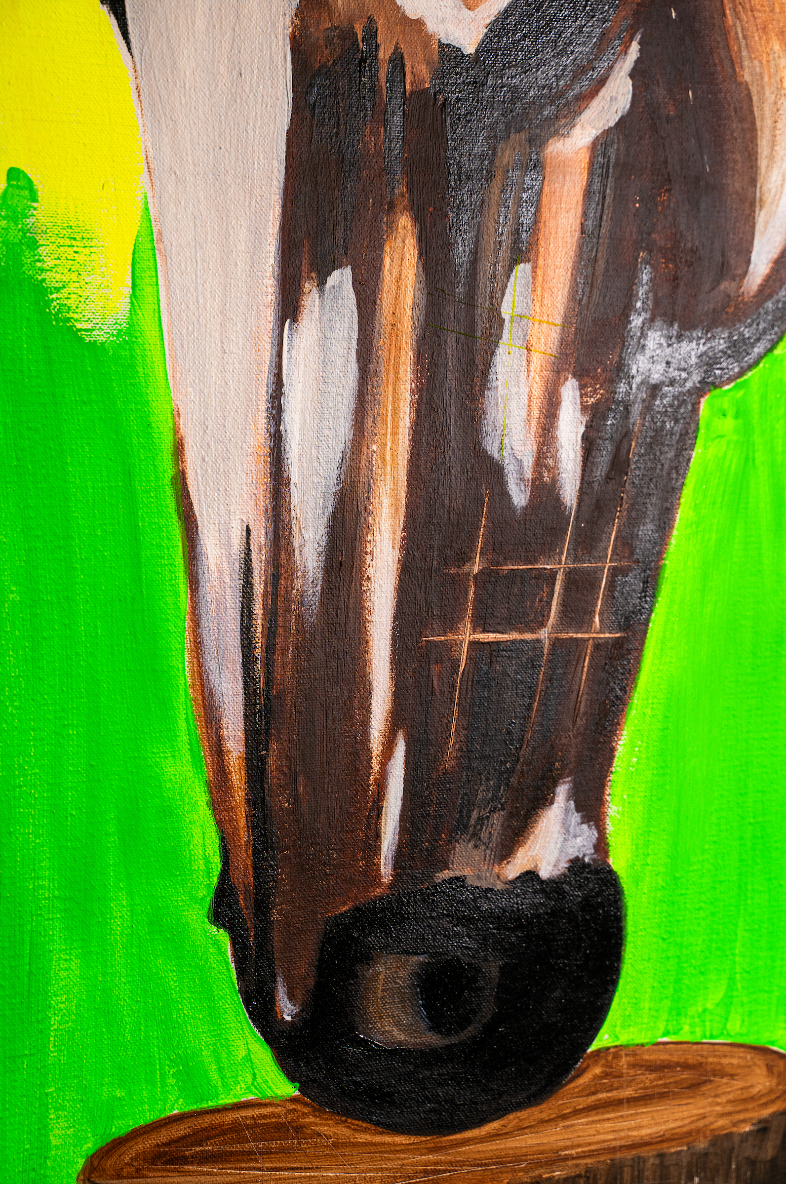 Grace in Stillness – Handcrafted Horse Head Painting by Neha Chadha (3 ft × 3 ft)